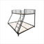 Lit plateforme superposé simple au-dessus d'un lit double en acier massif noir classique pour les petites chambres