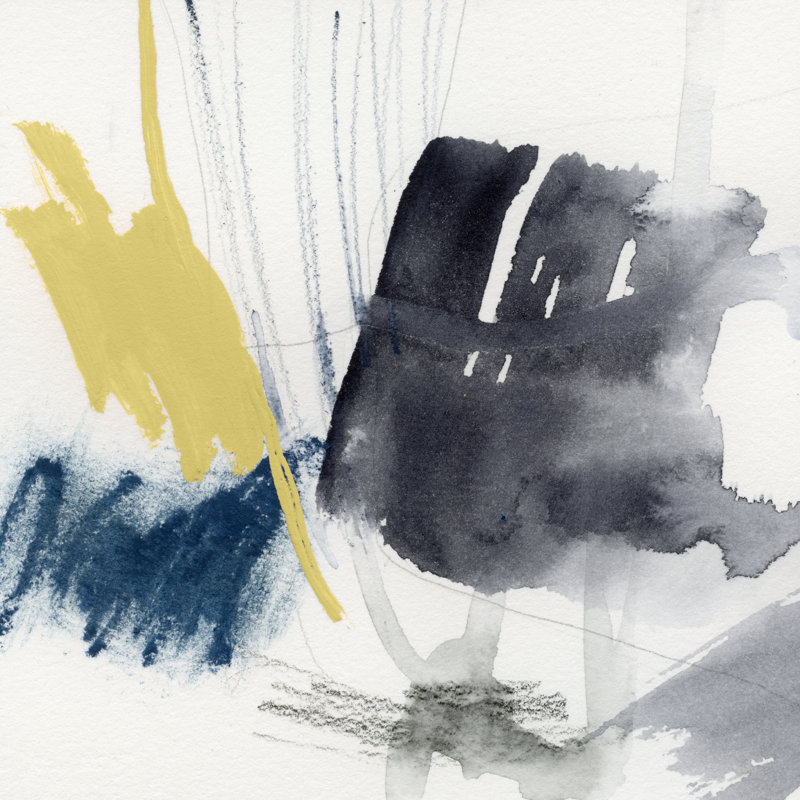 Lemon And Indigo II by Victoria Barnes - Wrapped Canvas Painting, 122cm H x 122cm W