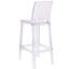 Imca Counter Stool with Square Back in Transparent Crystal - Wedding Chairs-890768353