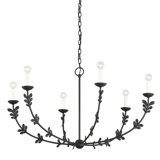 Florian 6 Light Large Chandelier - Black Iron