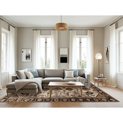 Tapis persan gris lavable à la machine