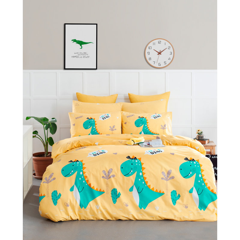 Ensemble de housse de couette 100% coton jaune / vert / mauve / orange / noir Lanz