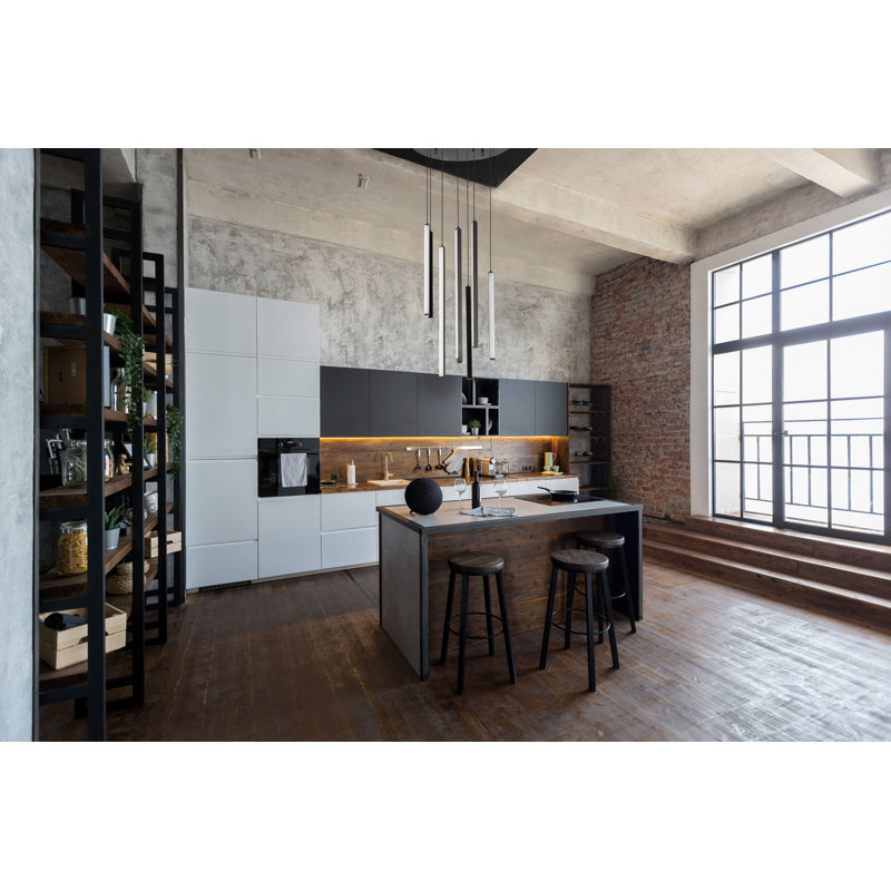 Luminaire suspendu noir 8 lumières Salch