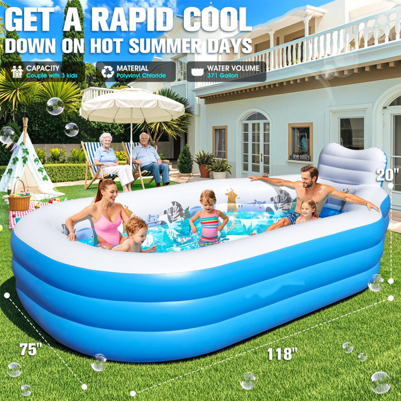 ENOLIL Inflatable Swimming Pool for Kids and Adults,Thickened ...