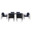 Ensemble repas en métal et polyester avec table et chaises Orlando-1070581436-1070581427