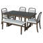 Ensemble de table de salle à manger 6 pièces, table de cuisine de ferme avec 4 chaises rembourrées et 1 banc, sièges pour 6, ensemble de salle à manger rectangulaire pour la salle à manger, cuisine-1997128953