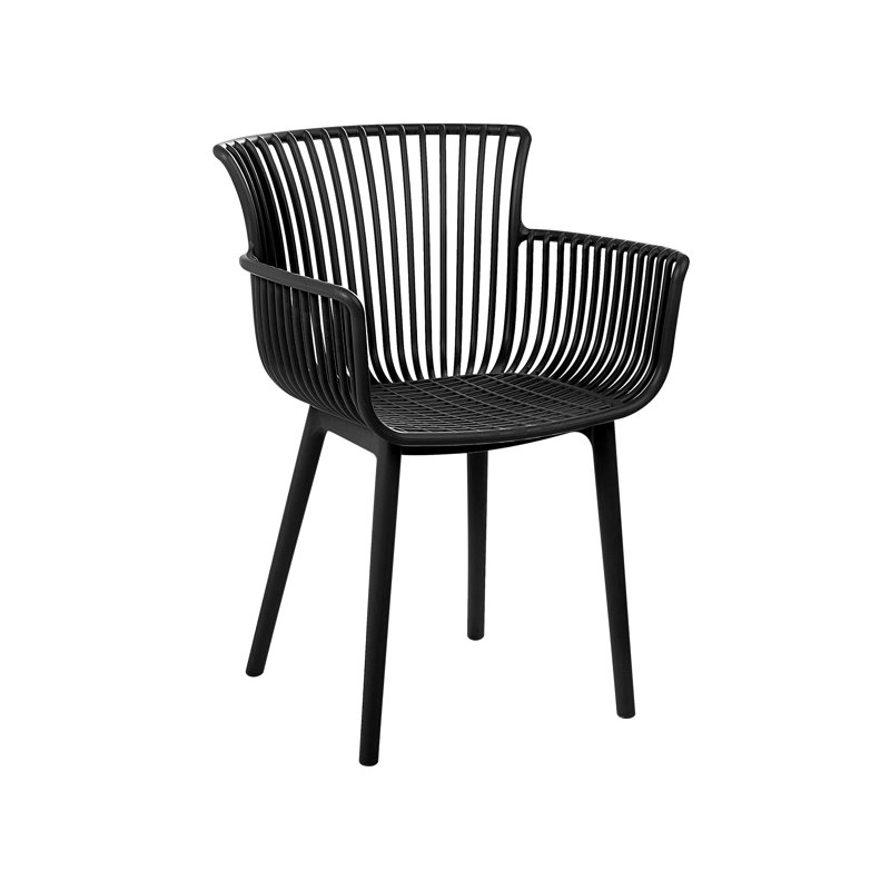 Kluesner Patio Dining Dining Chair with Cushion, Black