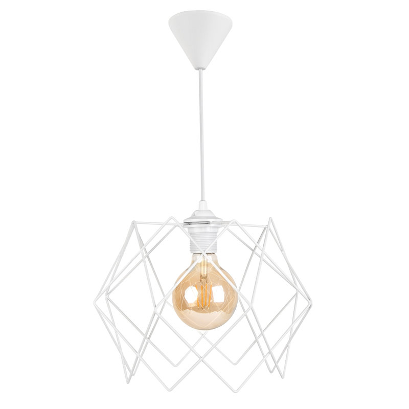 Luminaire suspendu géométrique 1 lumière Chouinard, Blanc