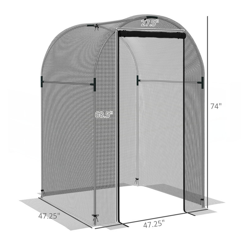 Galvanized Steel Plant Protection Cage With Zippered Door For Secure Garden Defense And Easy Access