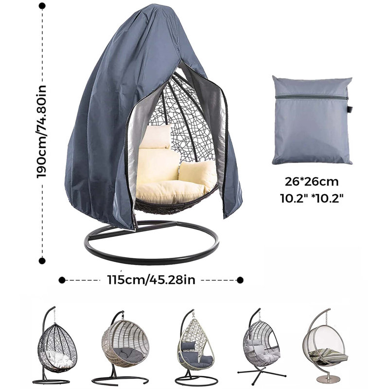 Ceceilia Outdoor Swing Seat Cover, Grey