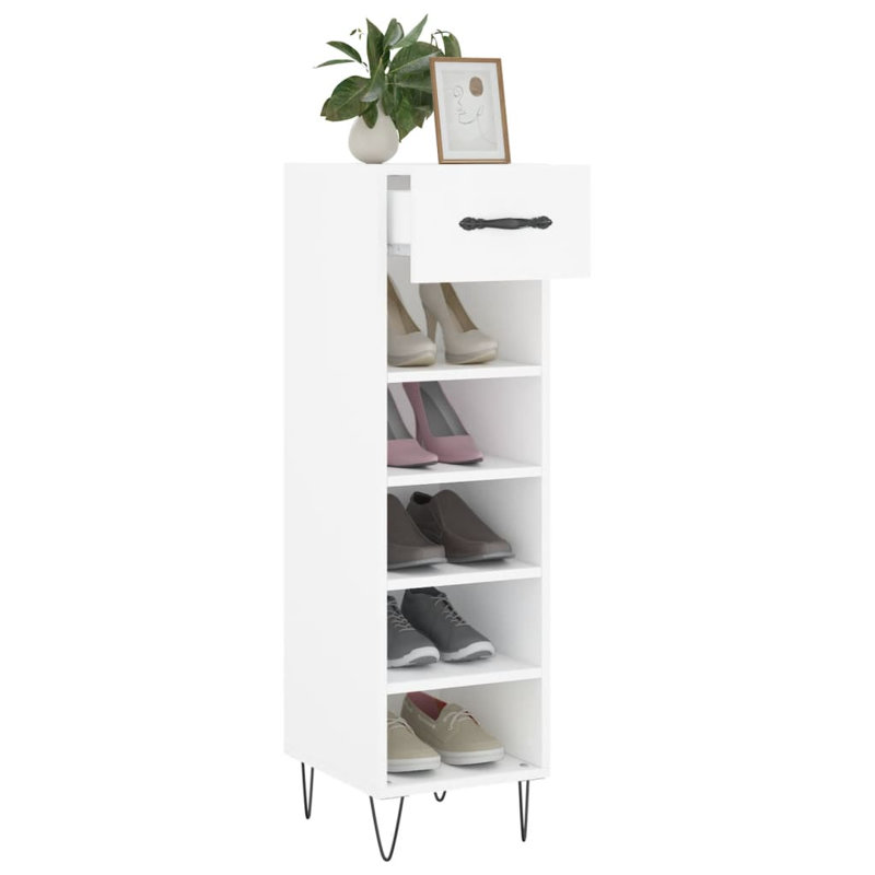 5 Pair Shoe Storage Cabinet, White