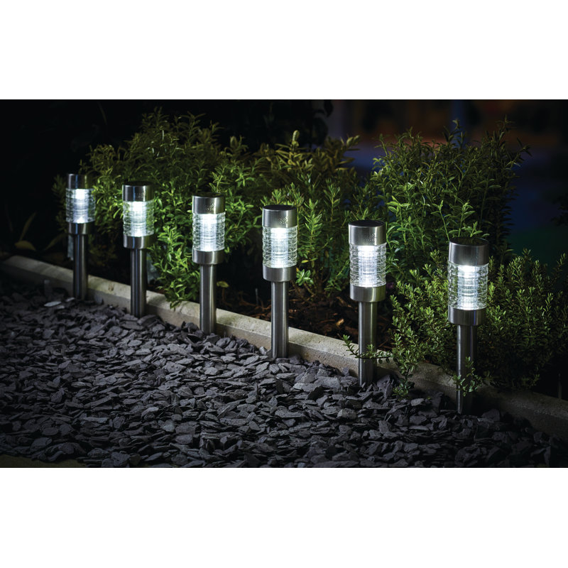 Stainless Steel Solar LED Pathway Light Set of 6