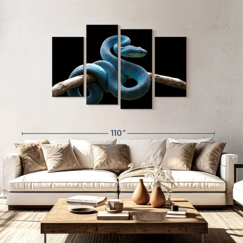 Brampt Blue Viper Snake, 48" H x 75" W
