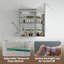 20" W x 32" H Recessed or Surface Mount Frameless Bathroom Mirror Cabinet with 3 Adjustable Shelves-106693588