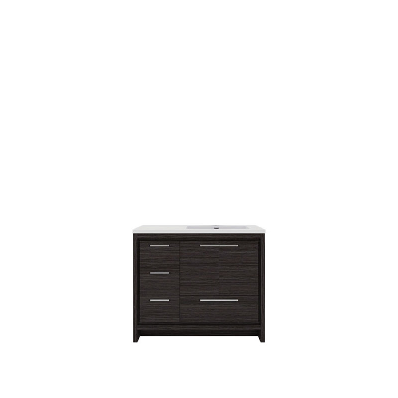 Ensemble de meuble-lavabo simple 41,75 po Eden, Gris foncé