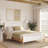 Rowtag Agapita Upholstered Boucle Solid Wood Platform Bed-2104136010-2109758912