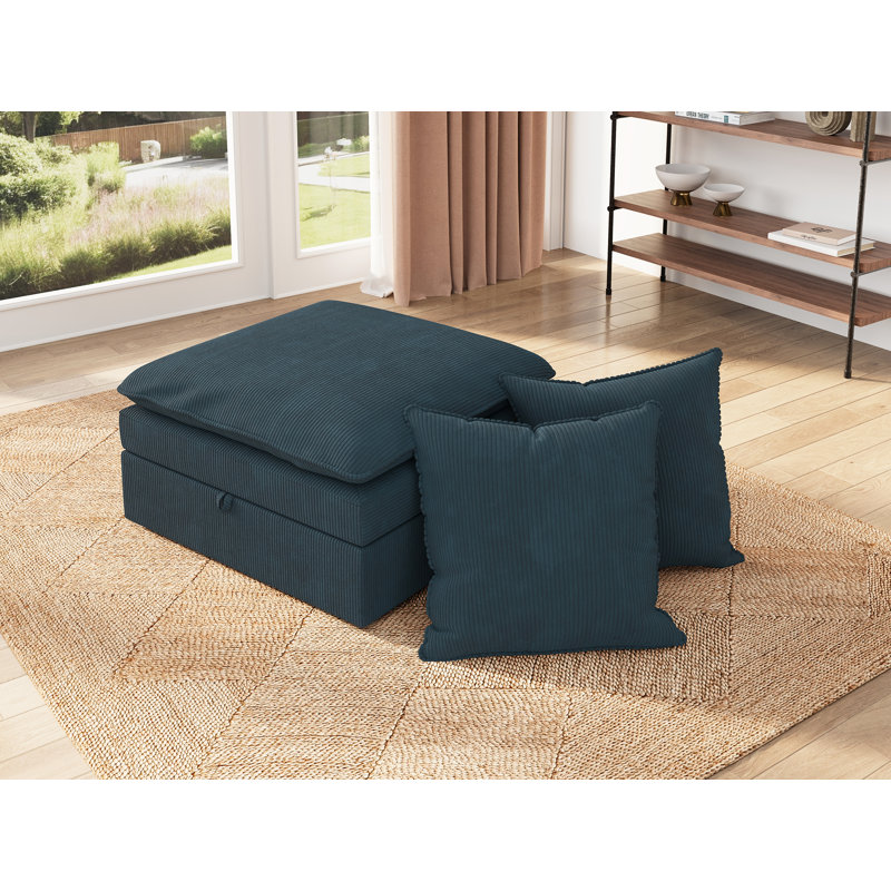 Ottoman Corduroy Blue, Blue
