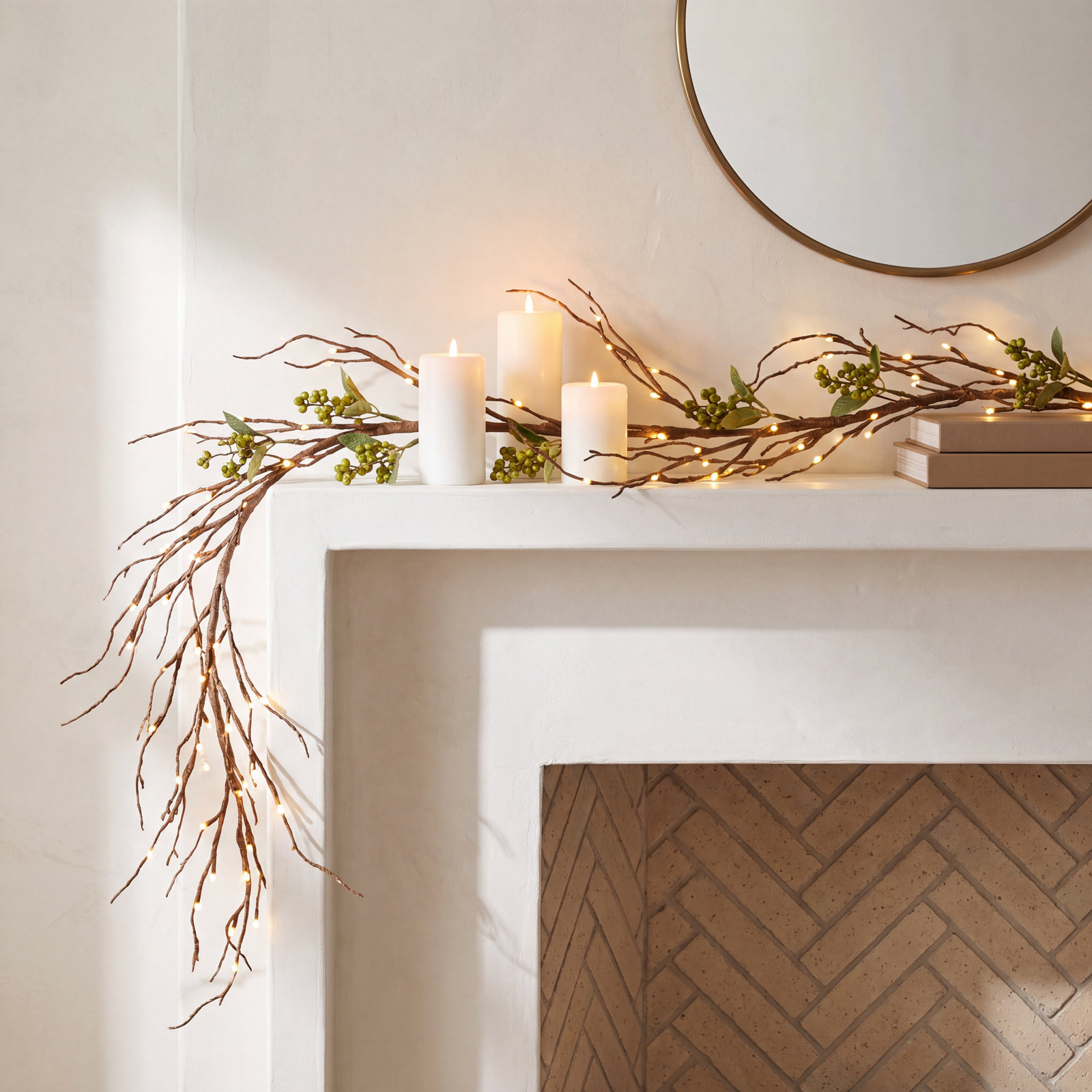 60" Pre-Lit Birch Christmas Garland