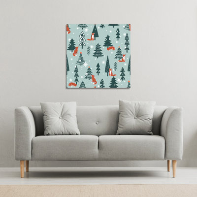 Fir-Trees Snow - Wrapped Canvas Print