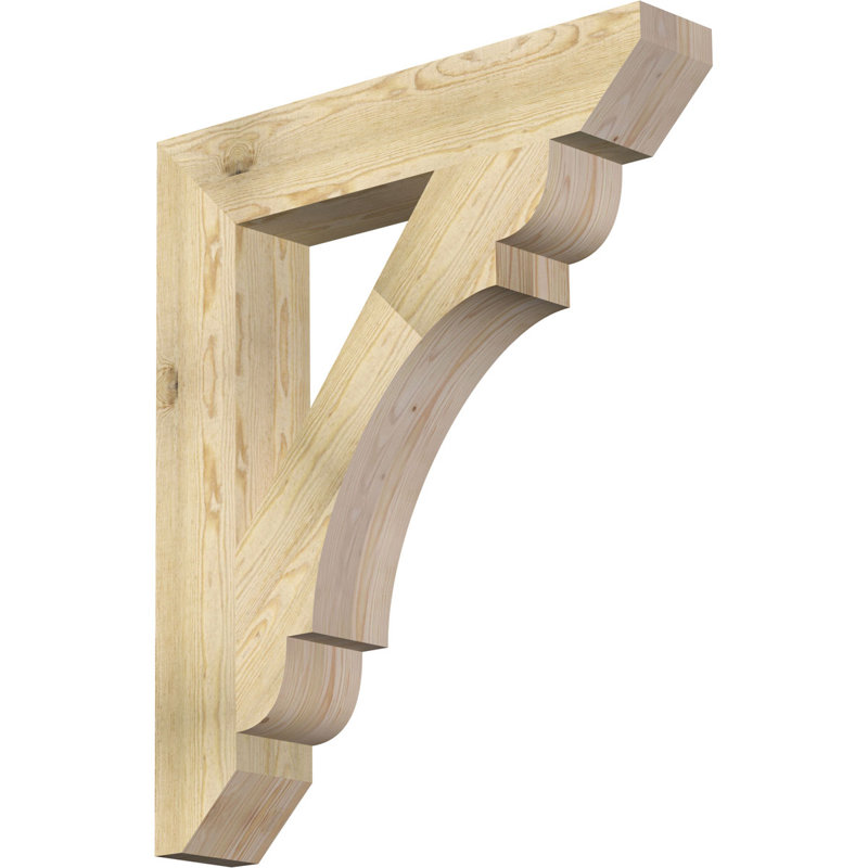 H 6 po x l 40 po x Support en bois / corbeau, Sapin de Douglas, H 40 po x l 6 po x P 34 po
