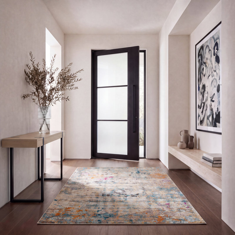 Riccio Beige/Gray Area Rug, Round 5'