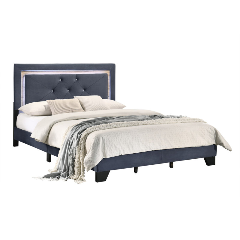 Kendell Upholstered Bed, Super King (6'), Dark Grey