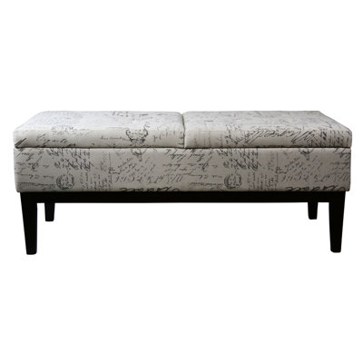 Storage Bench With Dual Lift And Texture, 19.5" High Tall Modern Upholstered Design, 20.5" W