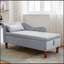 Chaise longue intérieure, accoudoir rembourré avec rangement et coussin, garniture cloutée pour un confort et un style luxueux-653963761