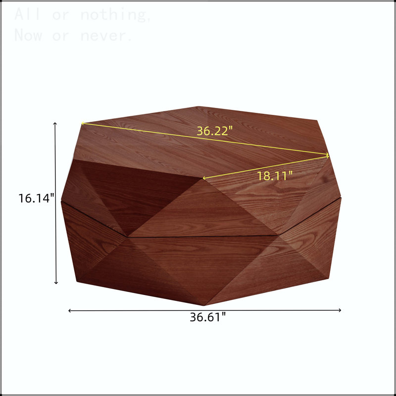 Table basse avec rangement Polygon, Brun-roux