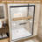 Double Sliding Shower Door、48" Wide And 72" High、matte Black Aluminum Frame、clear Tempered Glass、rust Frame、waterproof、reversible Setup、bathroom 48" W X H Matte Door, 1/4" (6mm) Clear Glass With-118932963