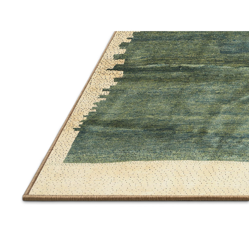 Tapis gris foncé/bleu marine/beige contemporain, Rectangle 5 pi x 7 pi