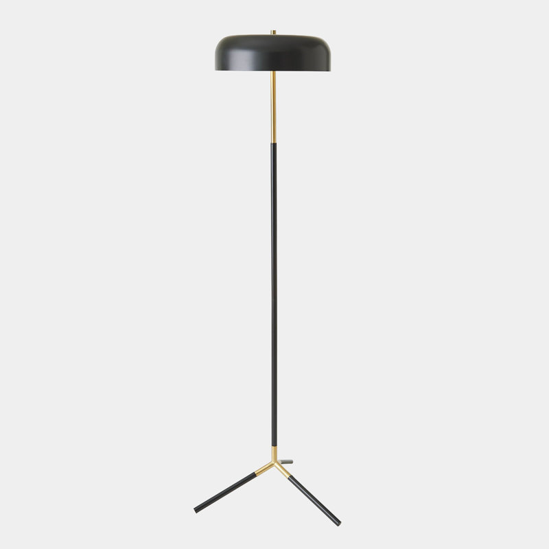 Lampe sur pied Dome - noir / laiton