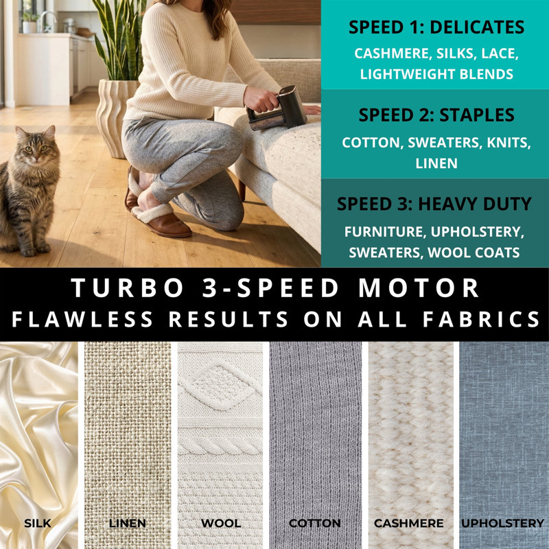 Rasoir en tissu à double tête avec lumière DEL SALAV True & Tidy