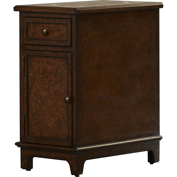 Sirianni 1 Drawer Corsica Cabinet in Etched Fossil Stone