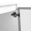 Meuble-lavabo de 36 po avec lavabo en céramique, 2 portes à fermeture douce, armoire blanche brillante, 1/2 porte en verre gris, meuble-lavabo en contreplaqué pour modernisation, demi-rénovation-130598182