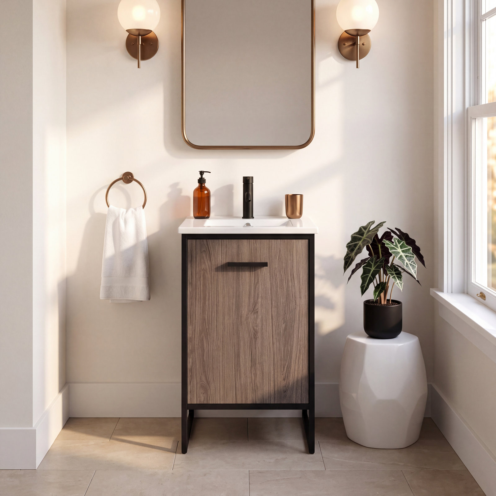 Saray 20 " Single Bathroom Vanity, Gray Taupe