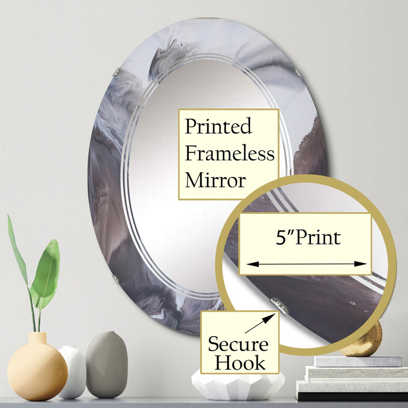 Miroir mural noir et blanc II, 30 po x 20 po