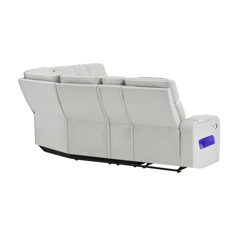 U8611 Blanche Silver Sectional With Led