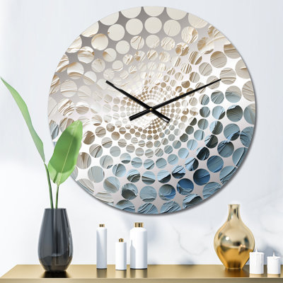 Horloge murale vagues blanches et bleues de style Papercut