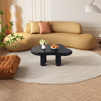 Guyii cute modern living room cloud black coffee table, small space minimalist style central table