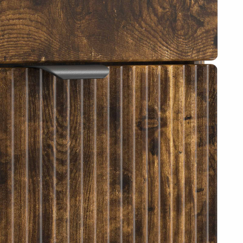 Vanity & Mirror Set, Smoked Oak
