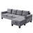 Sectional Sofa Set For Living Room With L Shape Chaise Lounge ,Cup Holder And Right Hand With Storage Chaise Modern 4 Seat (Grey) --Right Chaise With Storage