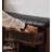 Mid-Century Modern Solid Wood Shoe Storage Bench with Fluted Glass Drawer