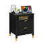 Table de chevet 2 tiroirs avec station de charge Drift, table de chevet avec tiroirs de rangement, table de chevet pour chambre à coucher, table de bout ou table d'appoint pour le salon, P 15,5 po x l 18,9 po x H 24 po, noir-1795540811