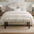 Ilminster Handmade Contemporary 100% Cotton Neutral Woven Upholstered Accent Bench