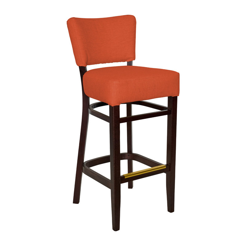 Tabouret de bar Madison, Bois brun foncé, Orange