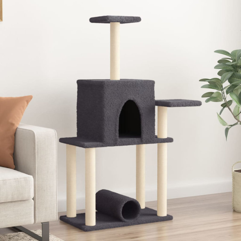 122cm H Cat Tree, Dark Grey