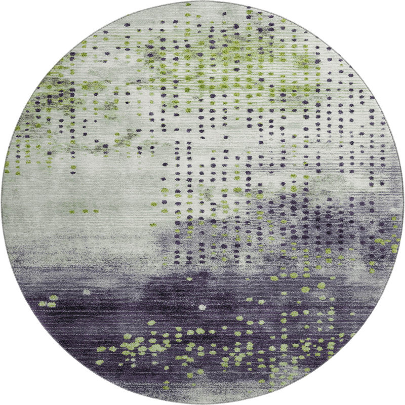 Premium Machine Washable Geometric Rug, Round 8'