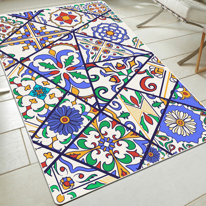 Premium Washable Area Rug, 4.6 x 6.2 ft, 100% Polyester, 0.16 in Pile Height | Antibacterial, Non-Slip Felt Dot Underside | Machine Washable at 30°C, Perfect for Living Room, Bedroom, and Kid's Play Area
