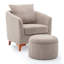 Upholstered Barrel Chair With Footstool-1484335240